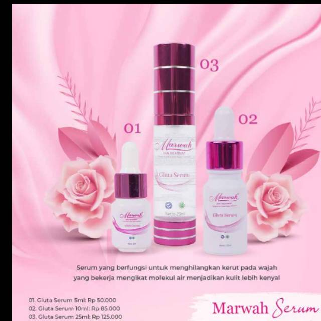 Marwah Skincare Serum Gluta Premium Original Perawatan Kecantikan Ampuh Hilangkan Keriput Kerutan Kulit Wajah