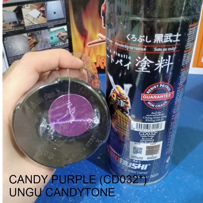 Pilox Pilok Cat Semprot New Samurai Paint Kurobushi Candytone Ungu / Candy Purple (CD032) 400ml