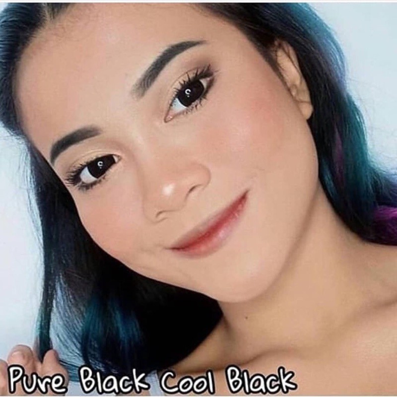 Softlens PURE BLACK Normal &amp; Minus 0.50 - 6.00 Dia 16 MM / FREE LENSCASE - KASIMURA