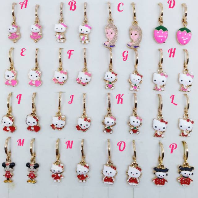 Anting anak hello kitty aneka model lapis mas ♡GOTEN1♡