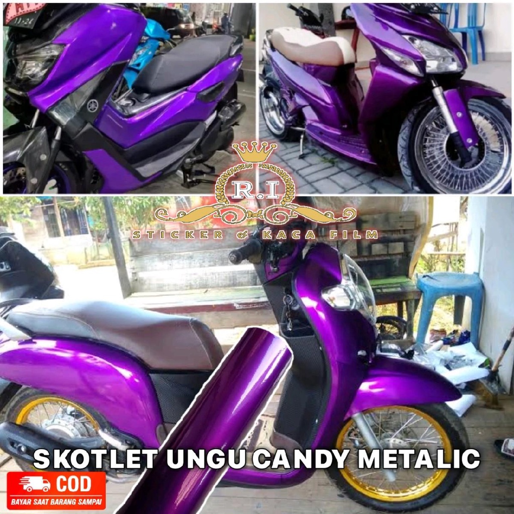 Stiker Skotlet melatik ungu candy skotlet metalik scotlet ungu metalic skotlet motor metalic