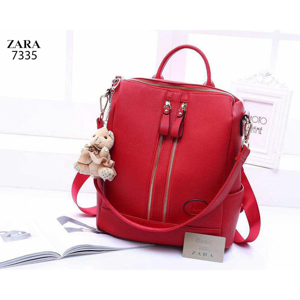 New arrival Tas ransel  Wanita impor Batam merek ZARA Convertible Double Strap Clemence Leather