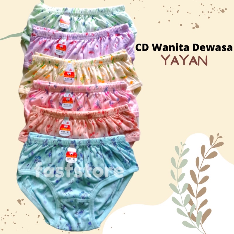3pcs Yayan CD Cewe dewasa Celana Dalam Wanita CD Yayan Celana Dalam Wanita Dewasa Karet Kerut