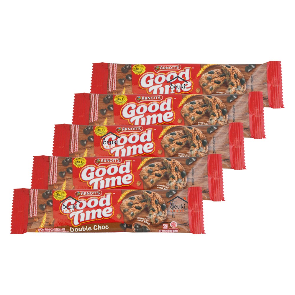 PAKET 5 PCS Good Time Double Choc Biskuit Coklat Taburan