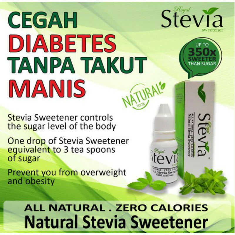 

STEVIA GULA CAIR PEMANIS ALAMI 0 KALORI / GULA DIABETES / GULA HERBAL / GULA DIET.