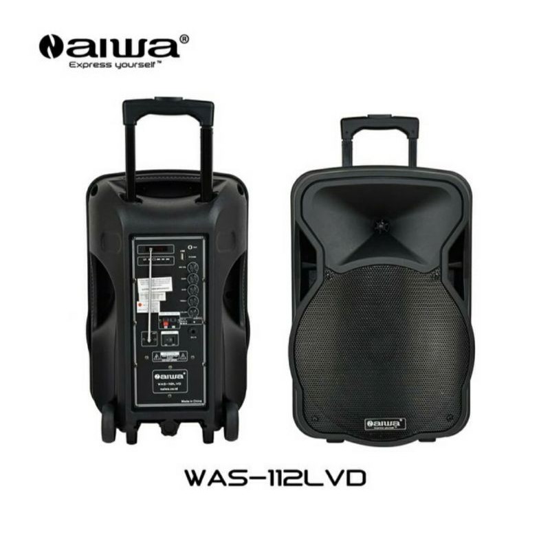 Speaker aktif portable aiwa 12 inch 112lvf bluetooth speker naiwa wireless meeting portabel aktiv