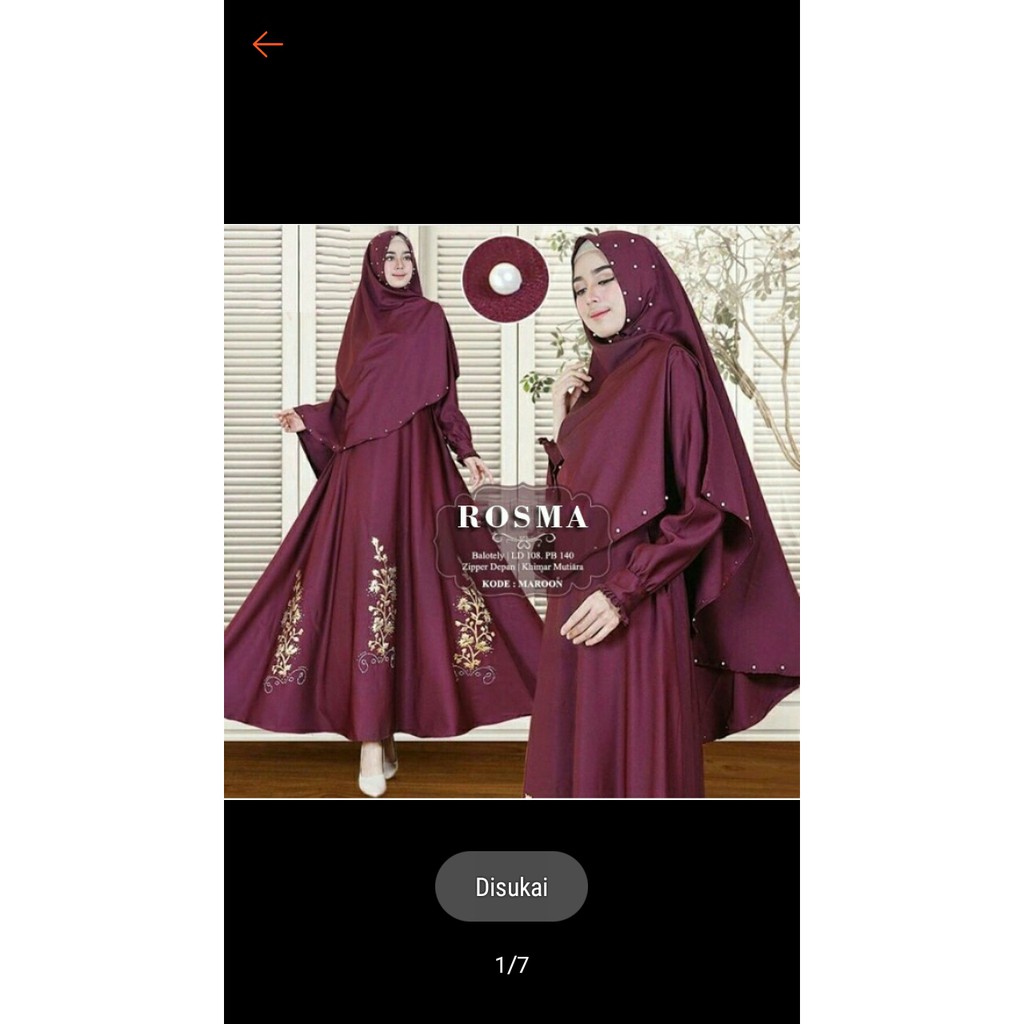 gamis baloteli premium maroon syar i