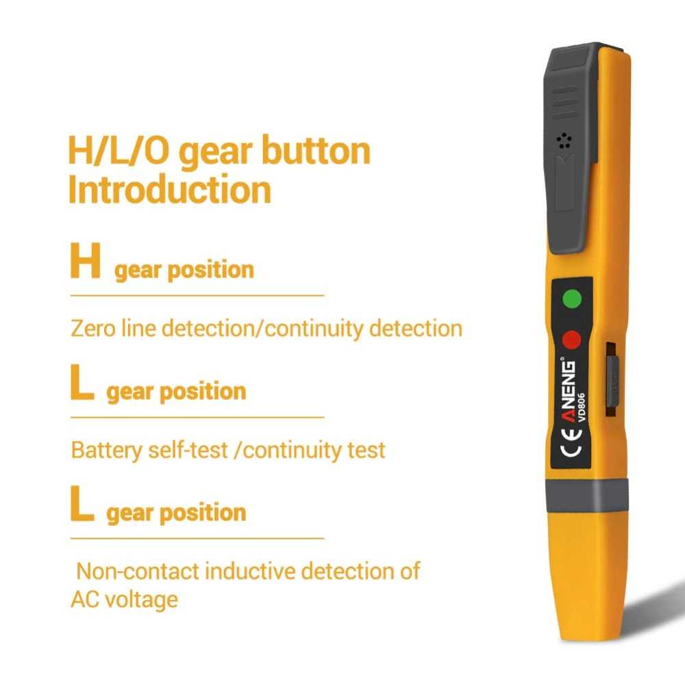 ANENG Tester Non Contact AC Voltage Alert Detector 12V-1000V - VD806