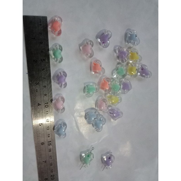 Mote bening / Mote clear isi love 25pcs