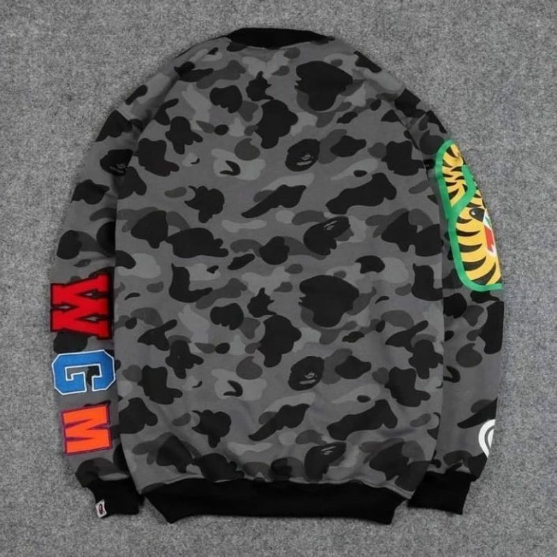 READY!!!SWEATER CREWNECK BAPE CAMO DOUBLE SHARK FULLTAG &amp; LEBEL PREMIUM HIGHT QUALITY