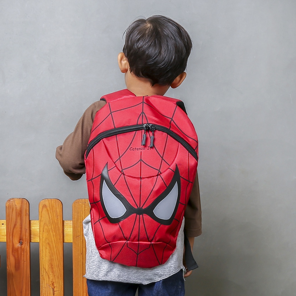 Tas Sekolah Anak Spiderman Merah Cordura