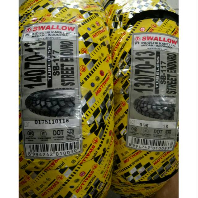 Paketan Ban Swallow 130/70-13 dan 140/70-13 SB117 Tubeless
