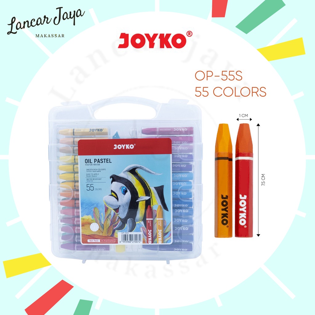 

Krayon Minyak Crayon Oil Pastel Joyko OP-55S : 55 Warna