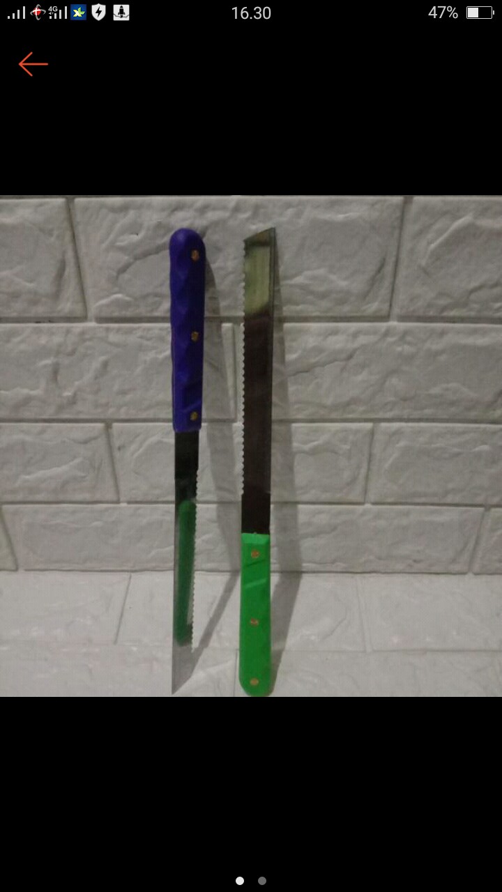 Pisau Roti Gagang Warna / Pisau Kue Bolu