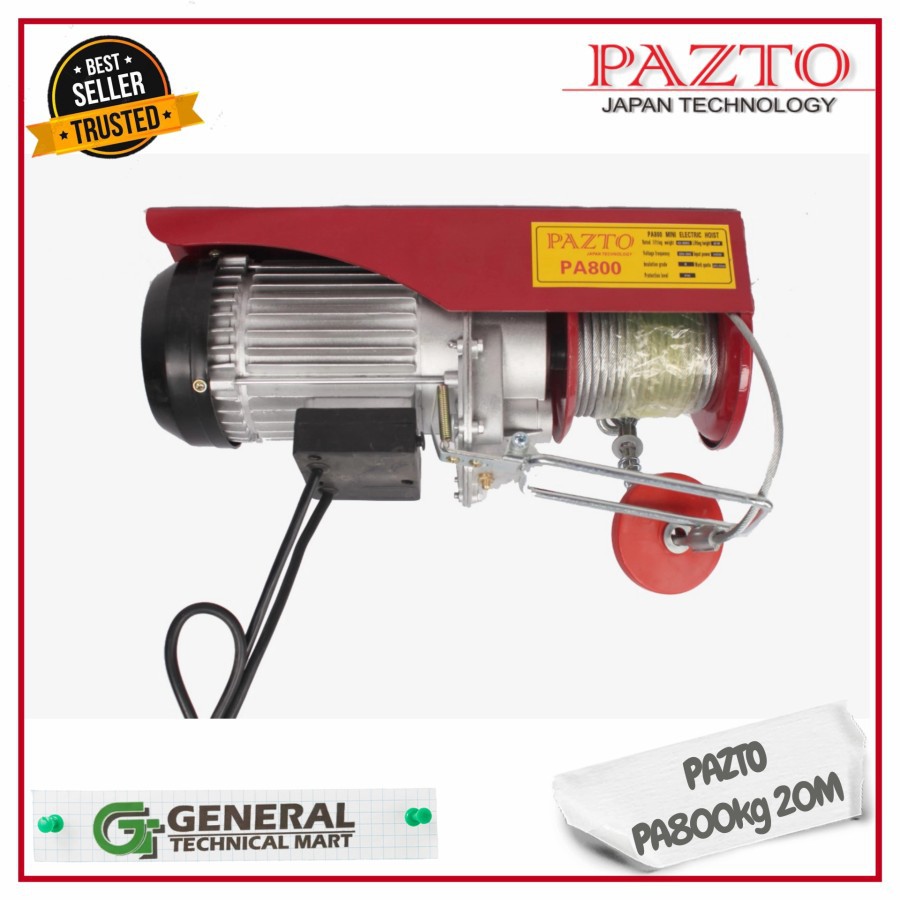 Jual PAZTO MINI ELECTRIC HOIST 800 KG 20 M TAKEL LISTRIK PA 800 ROPE ...