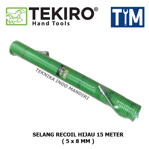 TEKIRO Selang Recoil Hijau 15 Meter / Selang Spiral 15 M ( 5 x 8 MM )