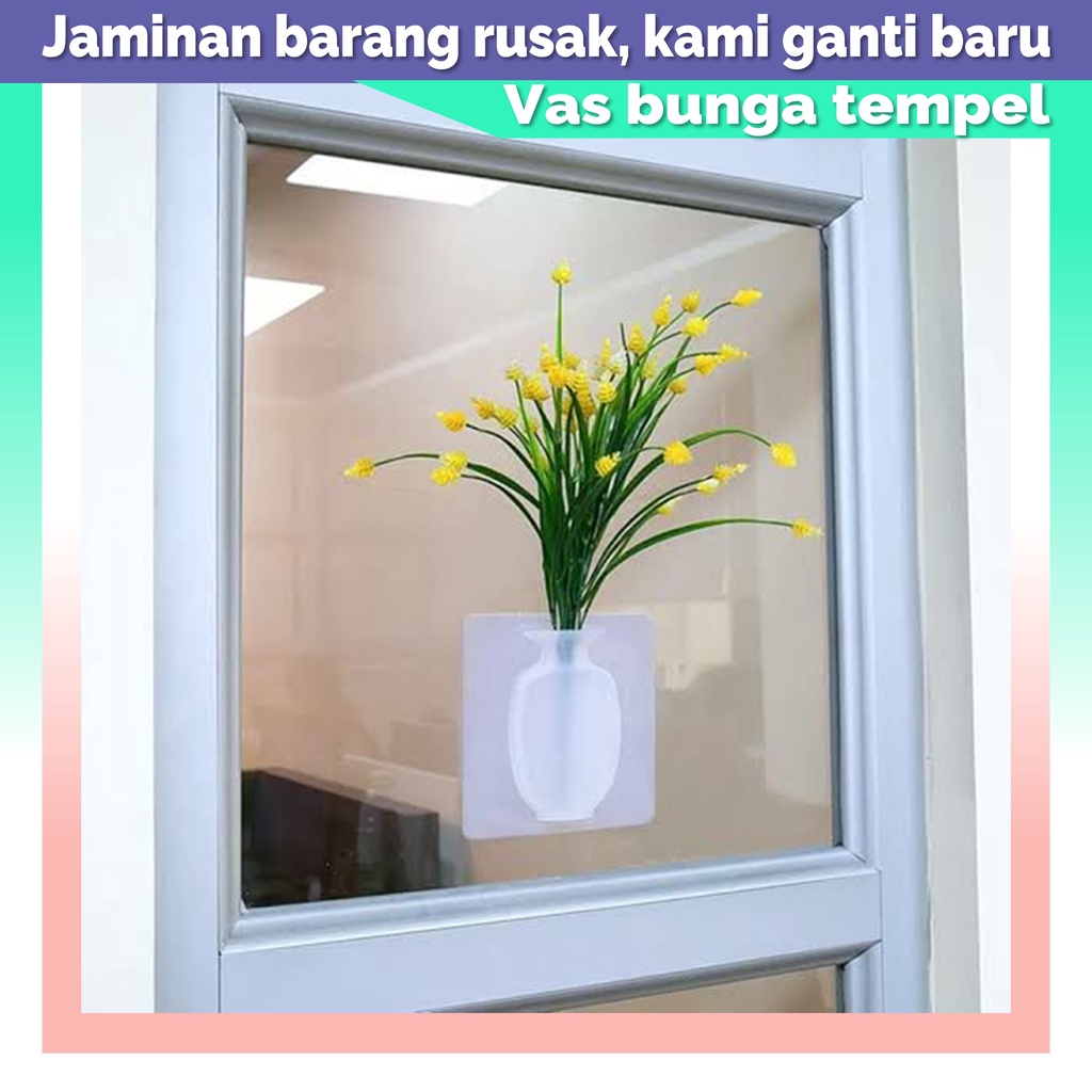 Vas Bunga Tempel Silikon Vas Dinding dengan Air Pot Vas Mini