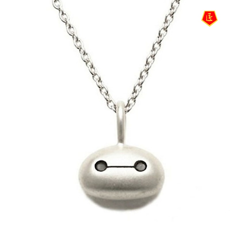 [Ready Stock]Cartoon Baymax Necklace Pendant Cute Fashion Couple Gift