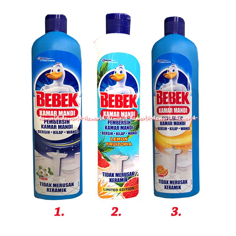 Bebek Kamar Mandi Pembersih Kamar Mandi 500ml Biru fresh Lemon Fruitopia Lemon Bebek Botol