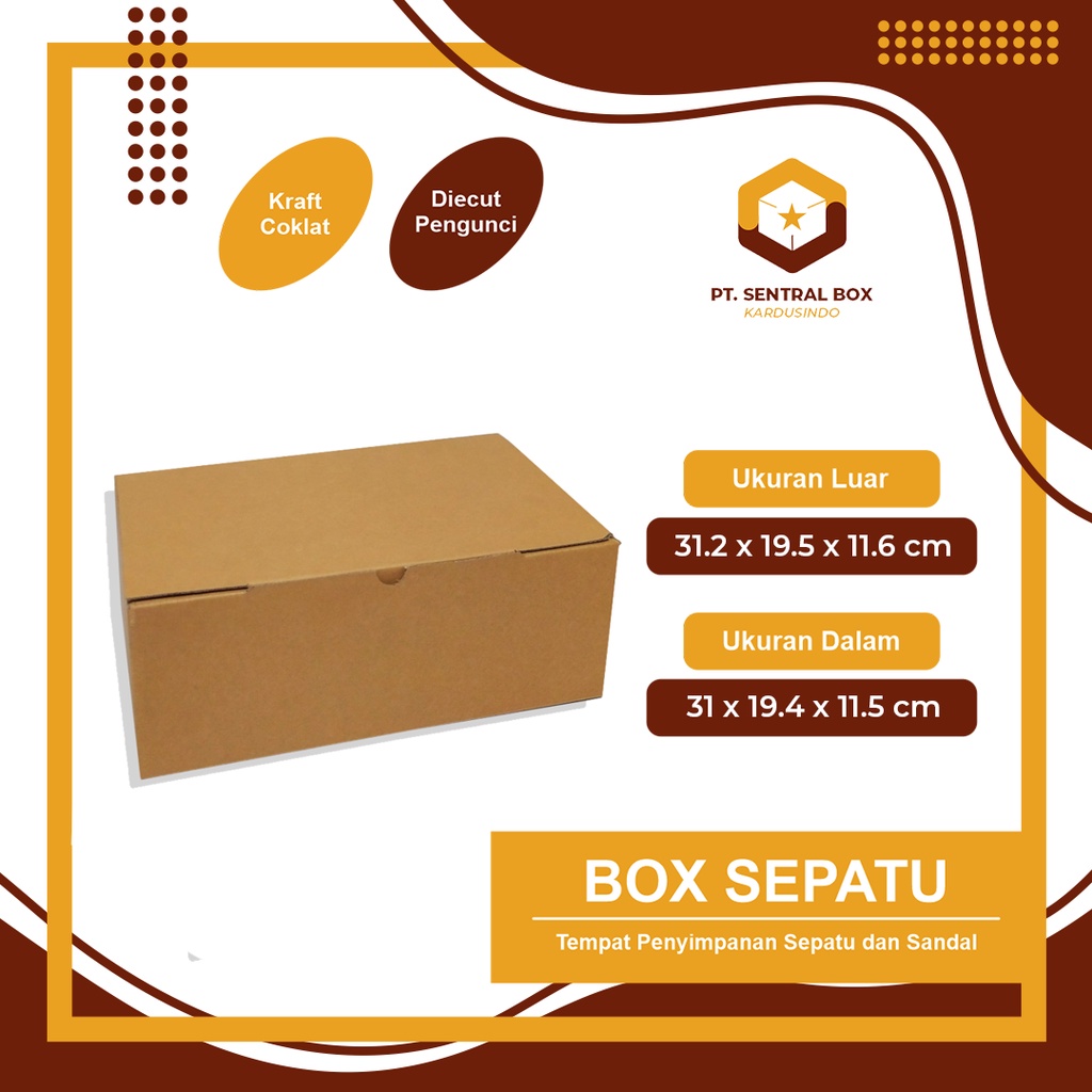 

Box Sepatu ( 32 x 20 x 12 cm ) Kardus/Polos/Karton/Box/Sepatu/Packing - Bisa Custom Sablon Printing