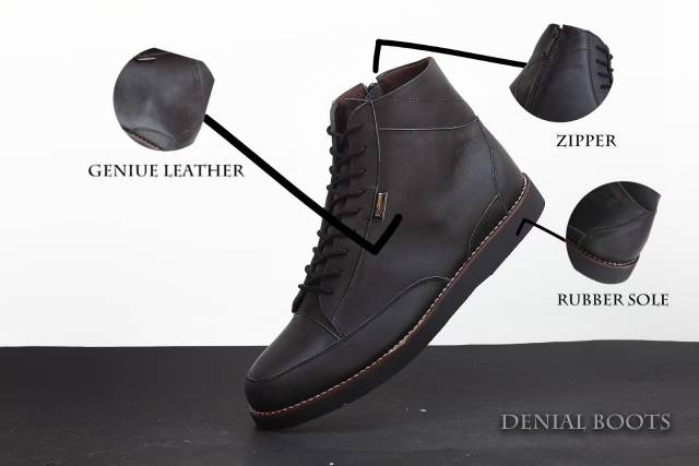 SEPATU BOOT ZIPPER KULIT ASLI CEVANY DENIAL