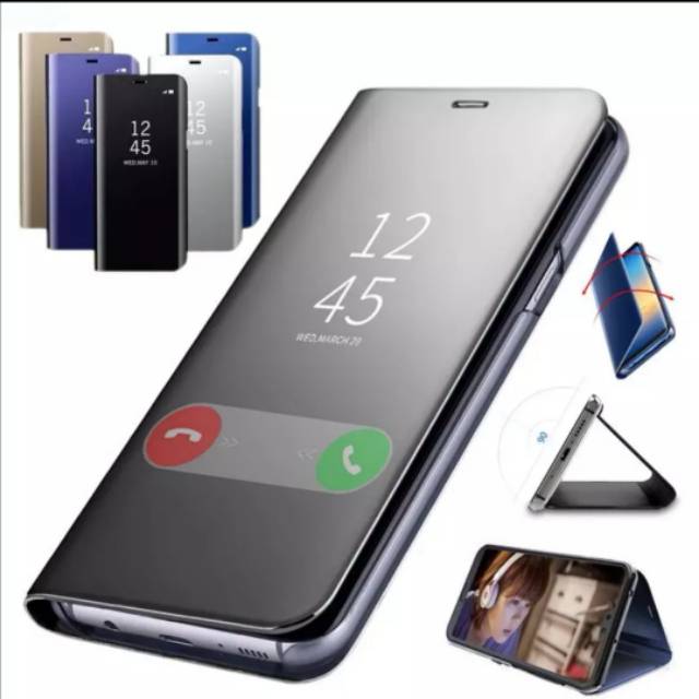 CASE FLIP COVER MIROR KACA CLEAR VIEW XIAOMI REDMI MI 6X A2 NOTE 10 10 PRO SARUNG CASING