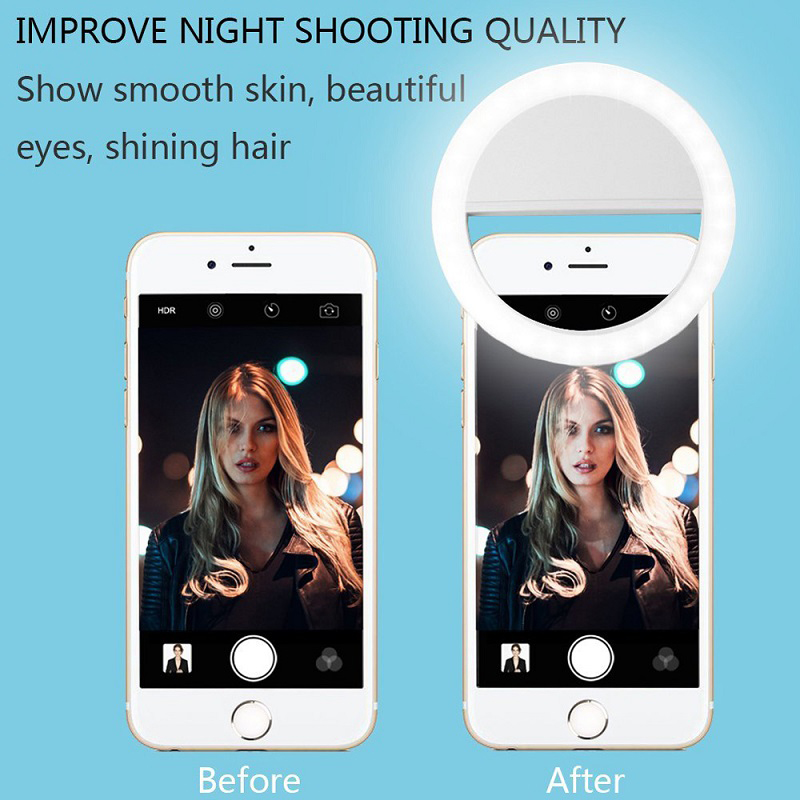 Lampu Selfie Ring Led Dengan Charger Usb Untuk Iphone