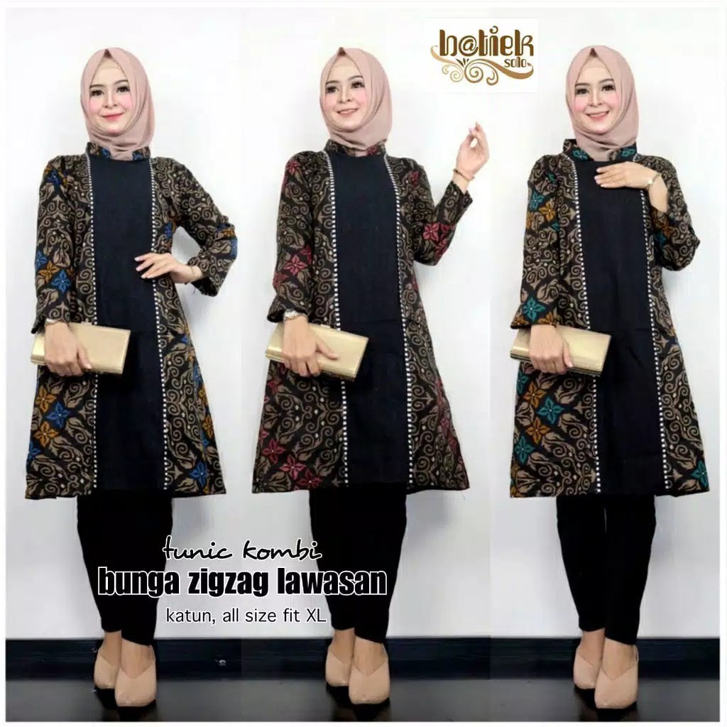 LONGCARDI BUNGA LAWASAN ZIGZAG ALUNA CARDIGAN BATIK CANTIK KARDIGAN BATIK KANTOR SERAGAM BATIK CARDI