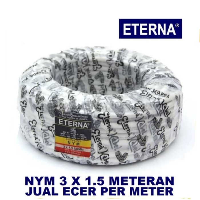 Eklusif Kabel Listrik 3 X 1.5 Mm Eterna Bergaransi