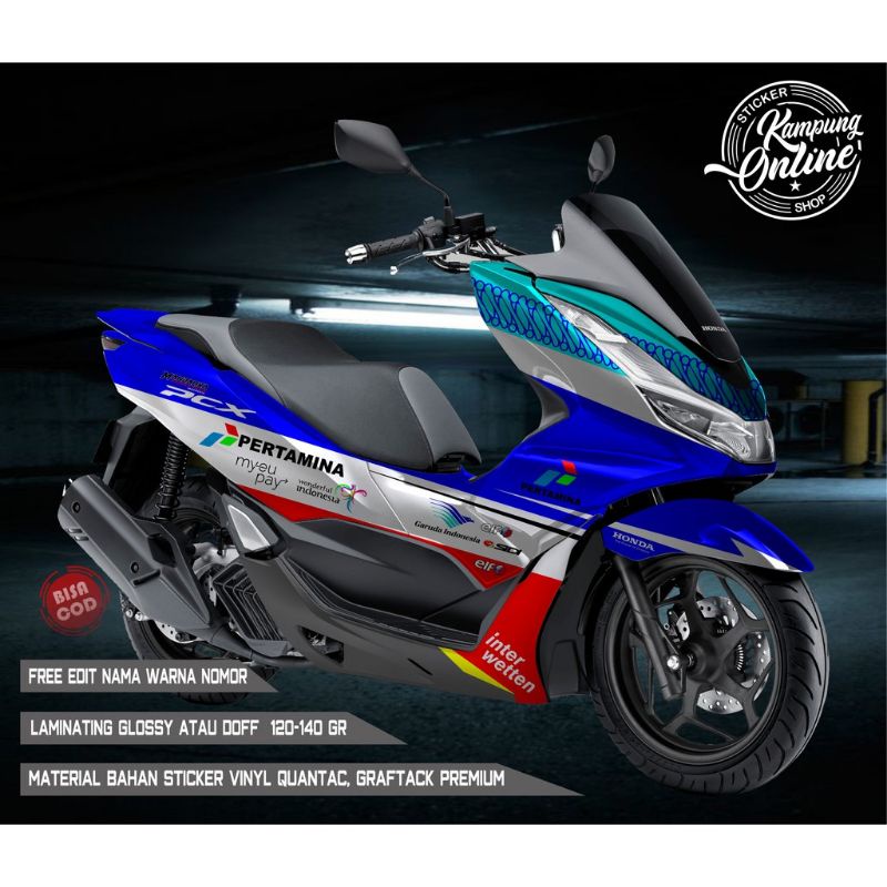 sticker decal fullbody honda pcx150/160 motip mandalika variasi