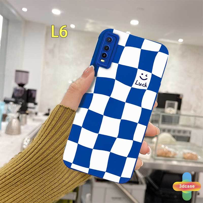 Casing VIVO Y12 Y12S Y20 Y91C Y21 2021 Y30 Y21S Y20S Y12i Y15S Y91 Y30i Y93 Y95 Y15 Y17 Y53 Y50 Y53S Y51 2020 Y51A Y15A Y10 Y76S Y76 Y33S Y1S Y11 Y31 Y20i Y91i Y90 Y51S Y12A Angel Eyes Case Chessboard Silicone Phone Case