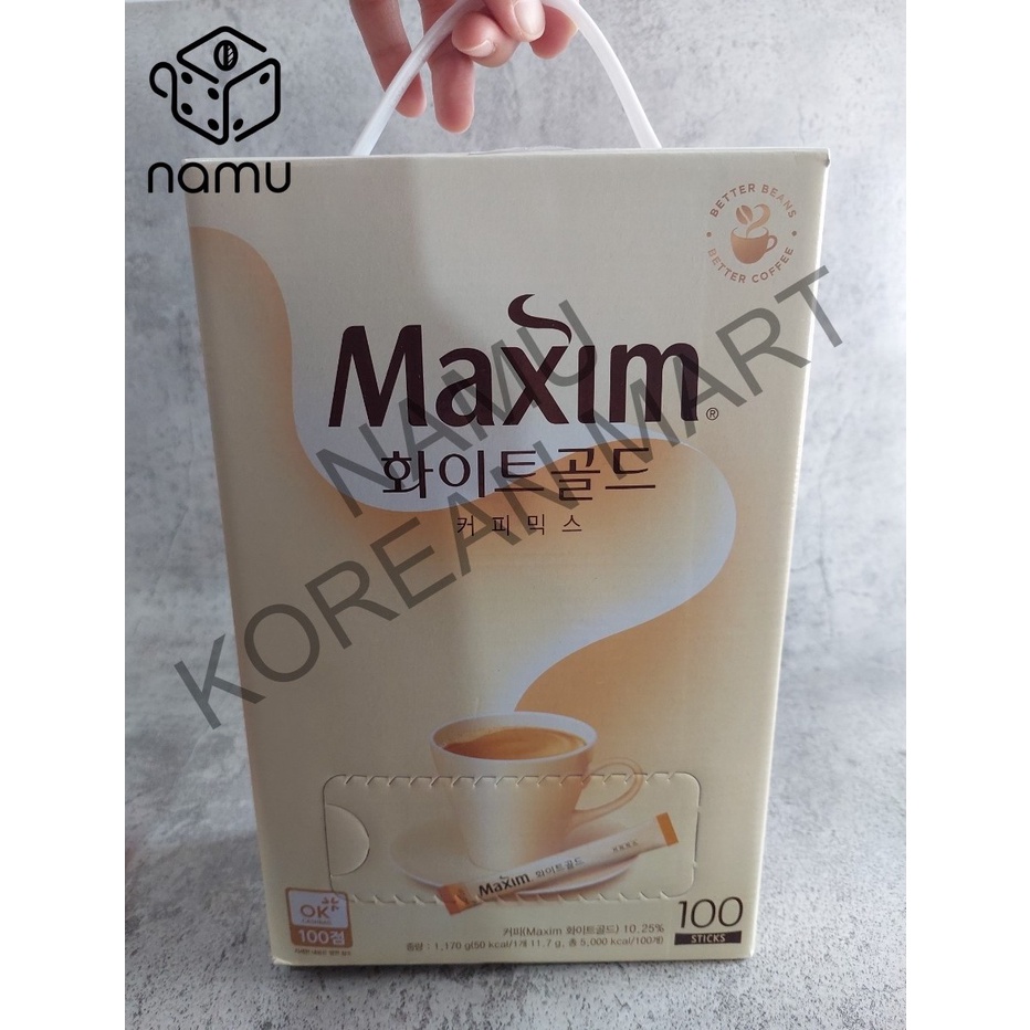 

Maxim Coffee Korea White Gold 100 sticks - Kopi Maxim Korea Korean Oppa Coffee Mix