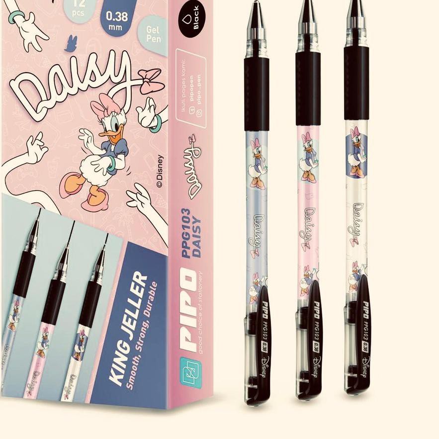 

PALING HOT!! (ipi-713) [PPG103] PIPO Daisy Duck Pulpen Lucu 0.38mm isi 12 pcs tinta hitam