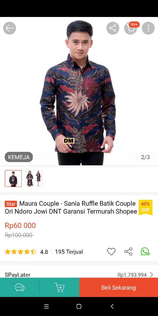 Maura Couple - Sania Ruffle Batik Couple Ori Ndoro Jowi Dnt Garansi Termurah Shopee -