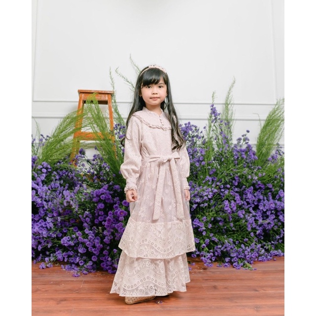 Najda Dress Kids Coral Pink by Ainayya @Ainayya.id New