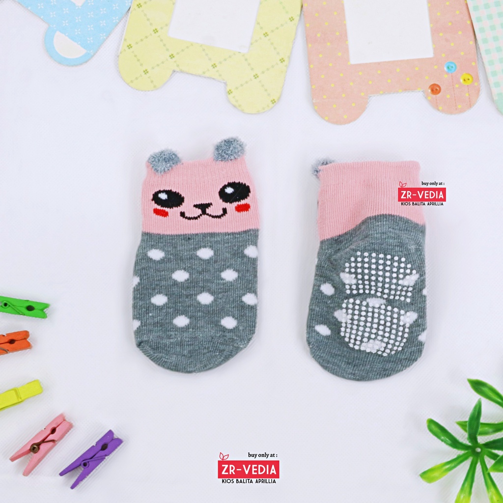 (SATUAN) ANTI SLIP Gemoy Baby Socks 0-12 Month / SNI Tebal Kaos Kaki Bayi Laki Perempuan Kualitas Import Prewalker Kiosbalitaaprillia