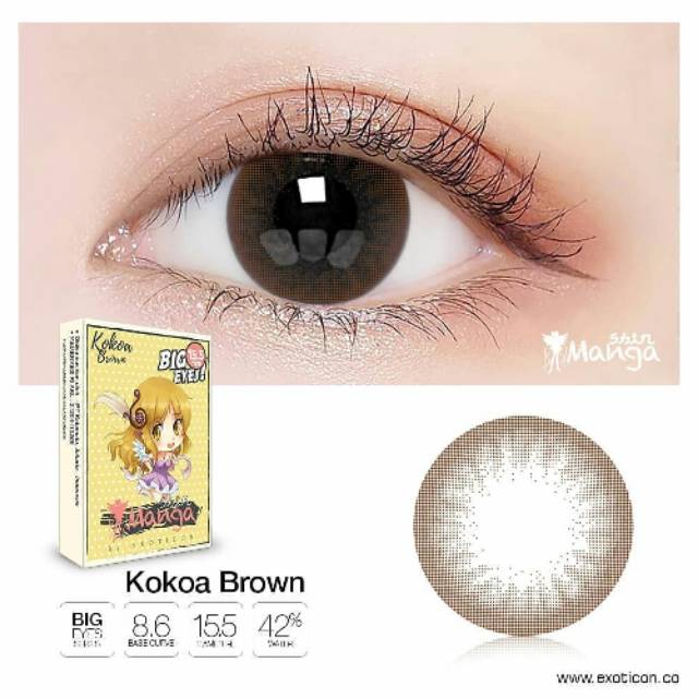 SOFLENS KOREA X2 SHIN MANGA KOKOA BROWN Diameter 15.5mm TERMURAH