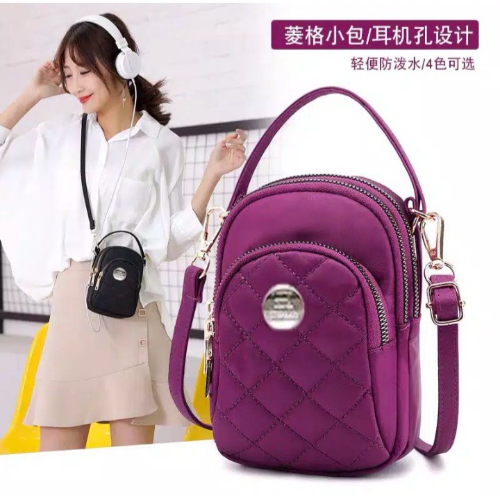 Tas Wanita Import Jinjing Dan Selempang CHIBAO Mini CB8182 8182 Bordir Logo Bahan Parasut Kualitas S