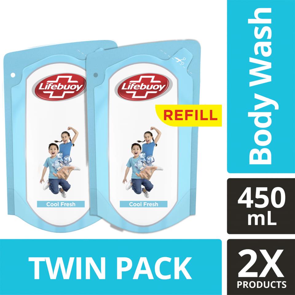 Lifebuoy Sabun Cair Cool Fresh Refill 450 ml Twin Pack