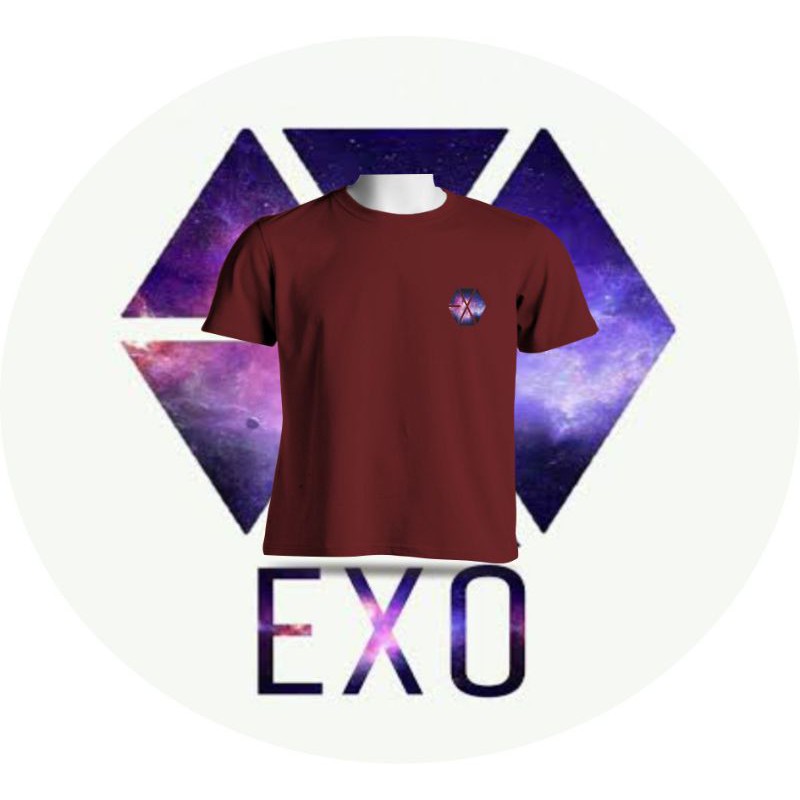 Kaos Tshirt Kpop Exo logo kecil printing