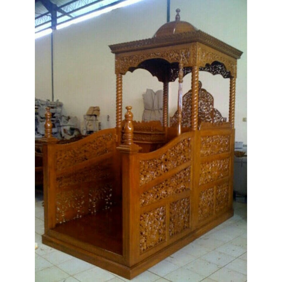 MIMBAR MASJID -MIMBAR KHOTBAH JATI-MIMBAR UKIR JATI