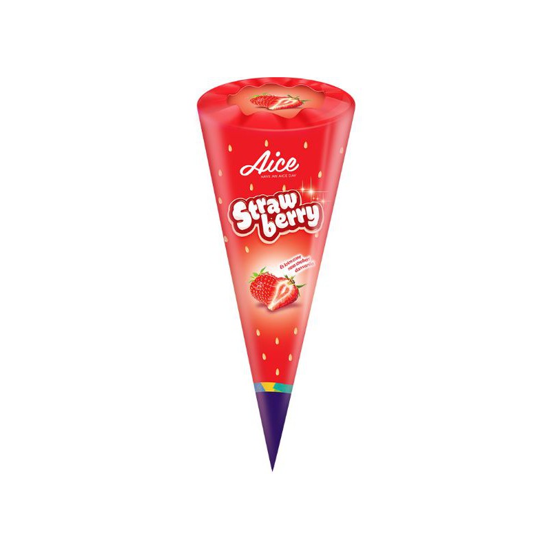Aice Ice Cream Cone Strawberry 100ml