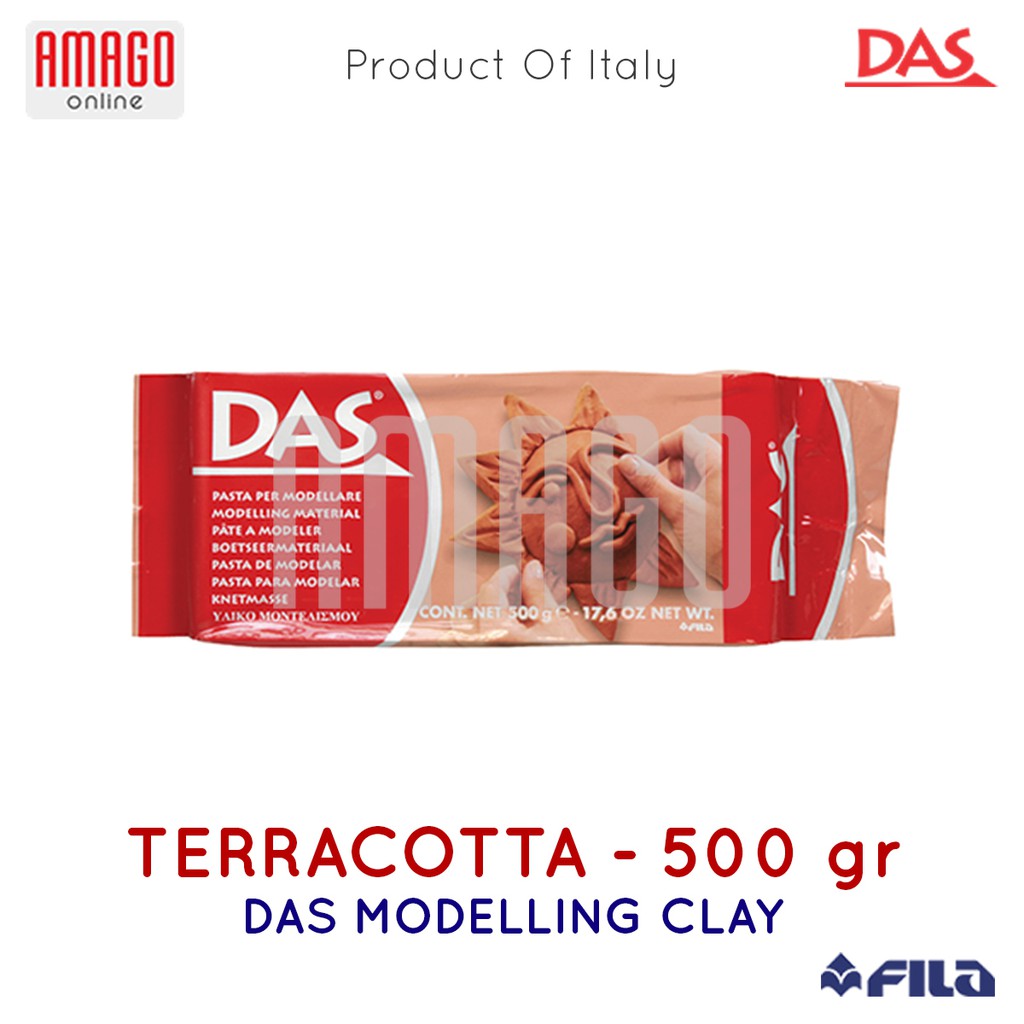 DAS Modelling Clay - Tanah Liat - Air Hardening - Terracotta Coklat- 500 gr - 387100