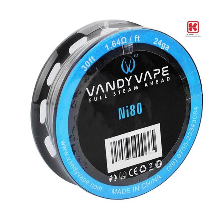 Vandy Vape Wire Pure Nickel Ni80 24 GA 30 Feet 1.64 Ohm [9.15 Meter] KiswaraBandung