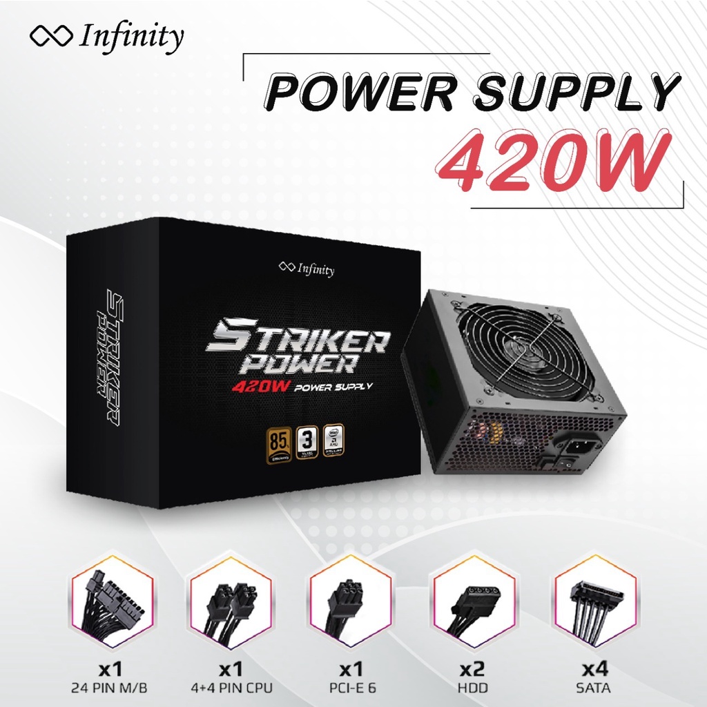 PSU INFINITY 420W Striker Power 80+ Bronze | Power Supply GARANSI 3 TH