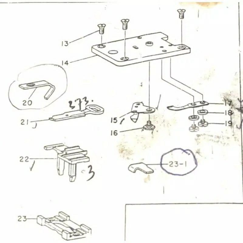 SS-70-8031-0 Baut Hitam Mesin Pasang Kancing Juki / Baut Pisau Hitam