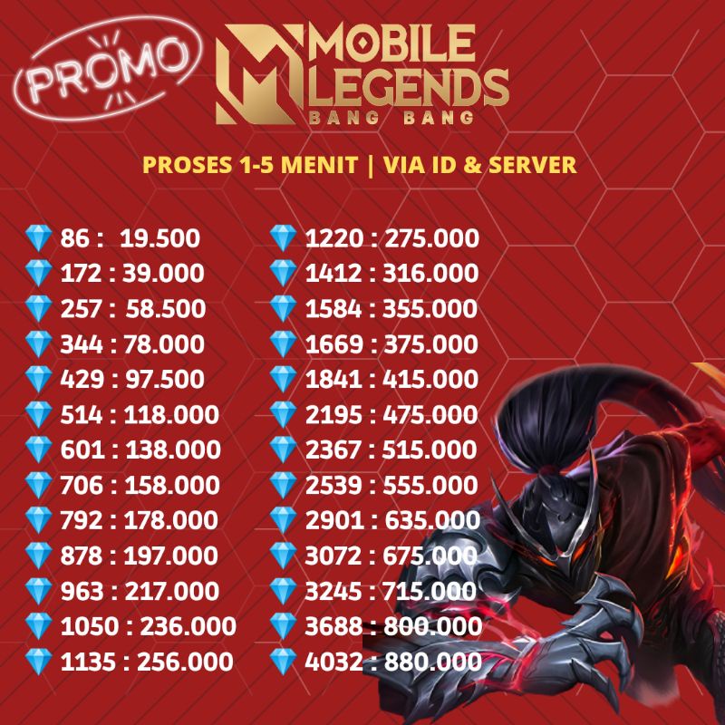 Jual PROMO TOP UP DM ML MLBB DIAMOND MOBILE LEGEND MURAH | Shopee Indonesia