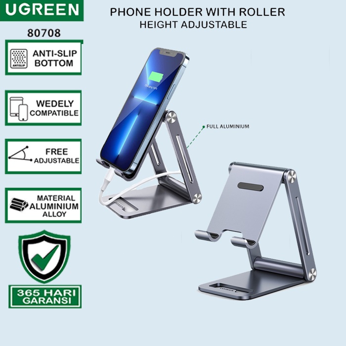 Ugreen Dudukan Stand Holder Dudukan HP Untuk iPhone Oppo Samsung Phone Foldable Metal Aluminum 80708