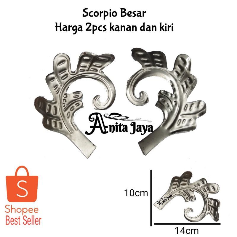 ornamen pagar hiasan tralis model scorpio besar besi plat bunga tralis