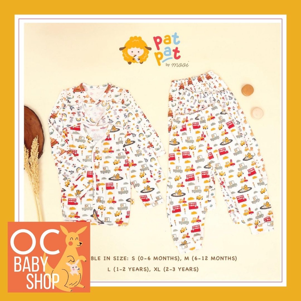 Baju Bayi setelan PANJANG kancing DEPAN 1 set Murah PatPat by Mooi